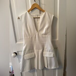 Peppermayo Pleated White Mini Dress